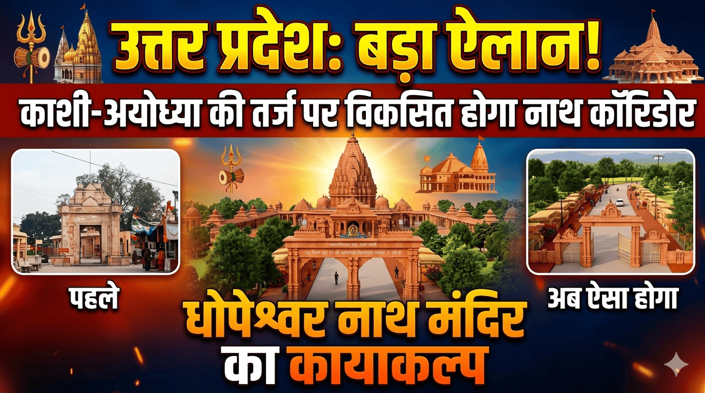 Uttar Pradesh धोपेश्वर नाथ मंदिर का कायाकल्प, काशी और अयोध्या की तर्ज पर विकसित किया जायेगा नाथ कॉरिडोर